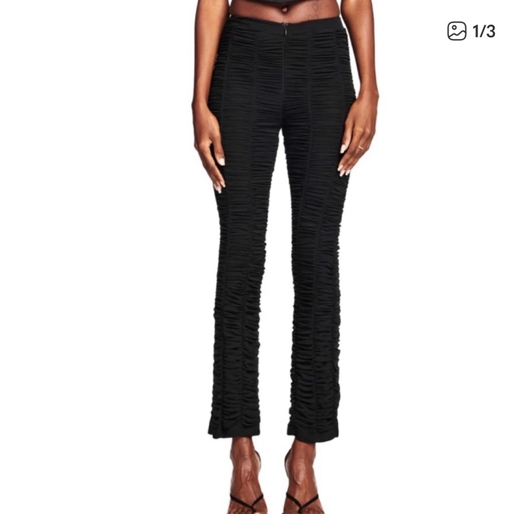 I.AM.GIA Black Textured Straight Leg Pants
